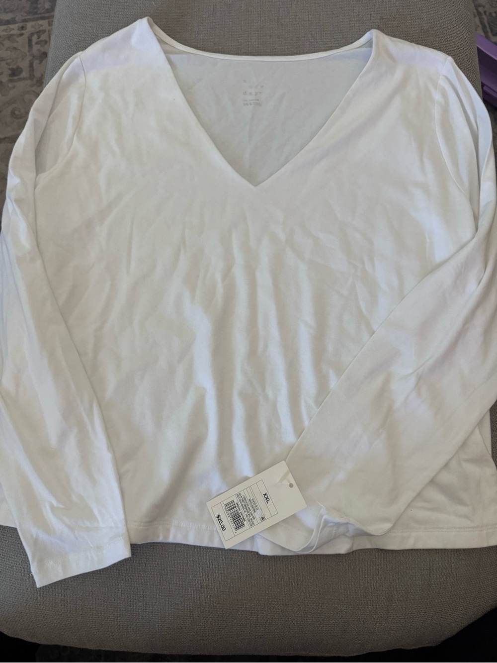 a new day Cream V-Neck Long Sleeve Top